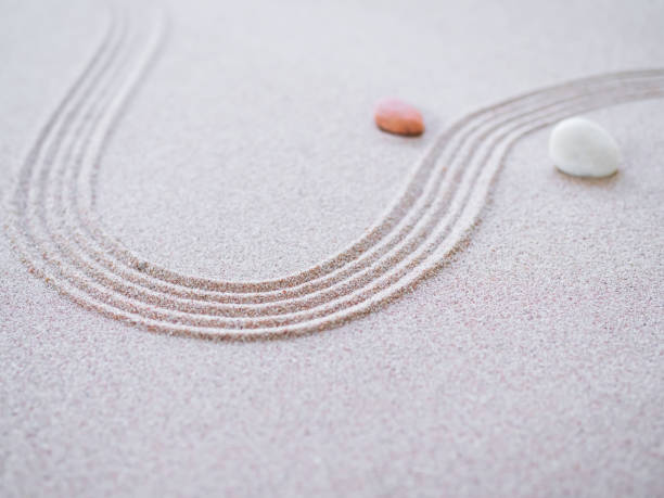 istock Nature Calm Spa Abstract Background Concept,Texture Pattern Design Pebble Zen Garden,White Sand Beach with Wave Line Circle Japan,Japanese Stone Mandala Meditation,Relax Buddhism,Natural Wellness 1473868953