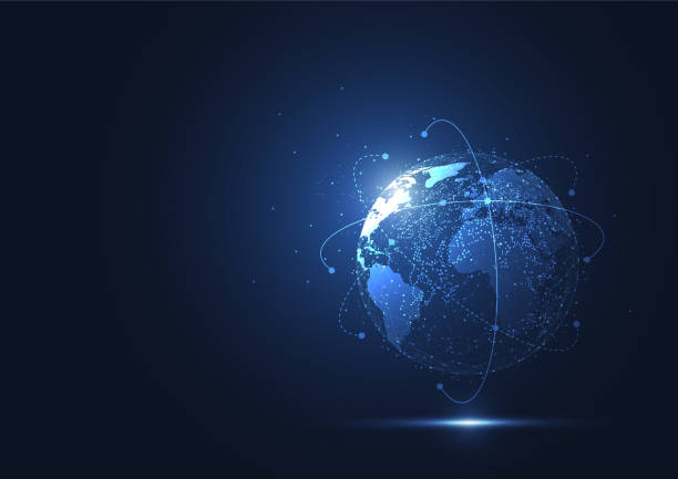 istock Global network connection. World map point and line composition concept of global business. Vector Illustration 1473869234