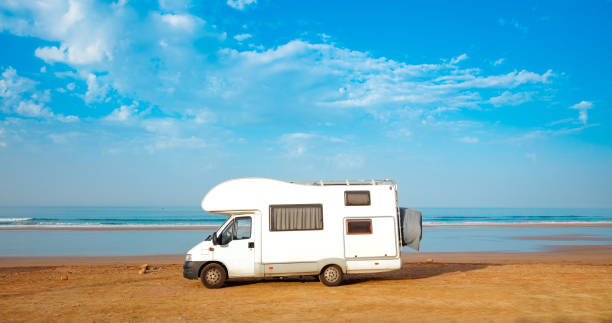 Motorhome on the beach in Morocco