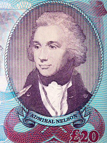 Admiral Horatio Nelson a portrait from old Gibraltar money - pound