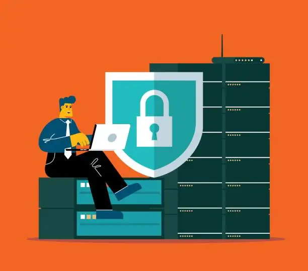 Vector illustration of Network security