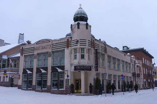 Skogster cafe, bar and restaurant in Hameenlinna, Finland. February 23, 2023.