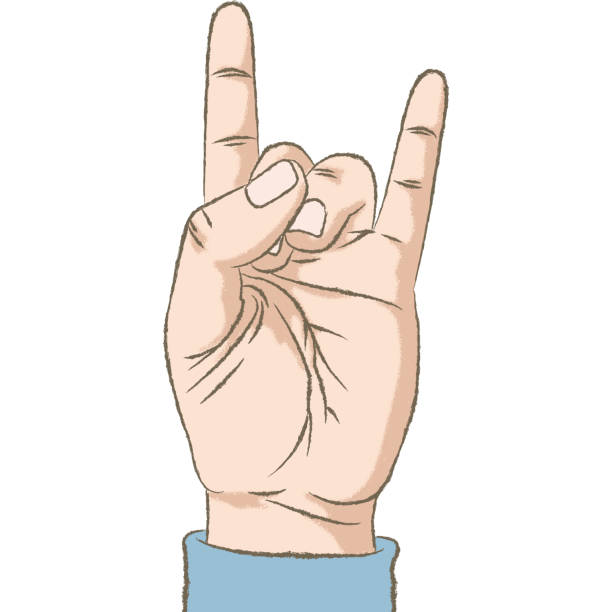 Rock and Roll Hand Gesture - ilustración de arte vectorial