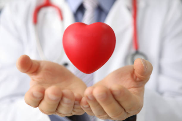 istock Cardiologist or therapist holds small heart in air 1473885007