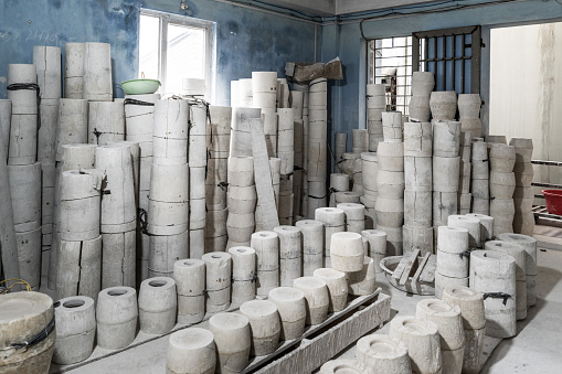 many forms at the pottery manufacturing in Vietnam
