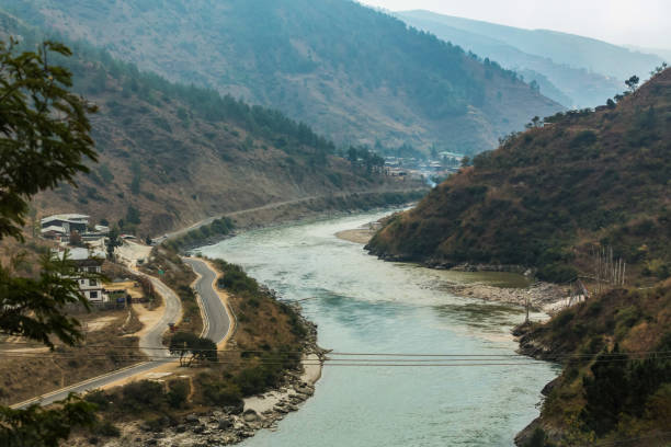 istock Beautiful Punakha landscape view during day time 1473893257