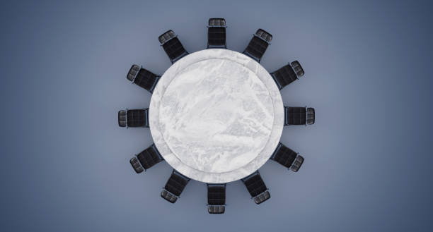 Target Clock Meeting Table. 3D Rendering