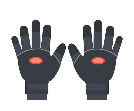 Diving swimming gloves. Underwater protective clothes, diver stuff vector cartoon illustration