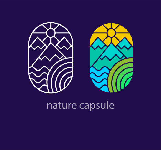 Nature plant capsule logo. Ecology healthy plant. Company logo template. vector capsule collection stock illustrations