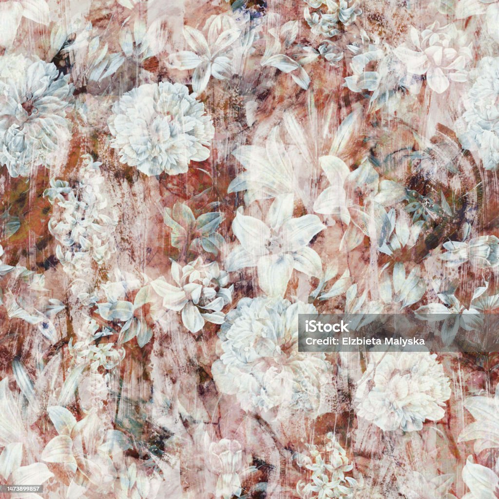 Rustic Flower Patterns Rustic Flowers Decorative Seamless Pattern Repeating Background ...