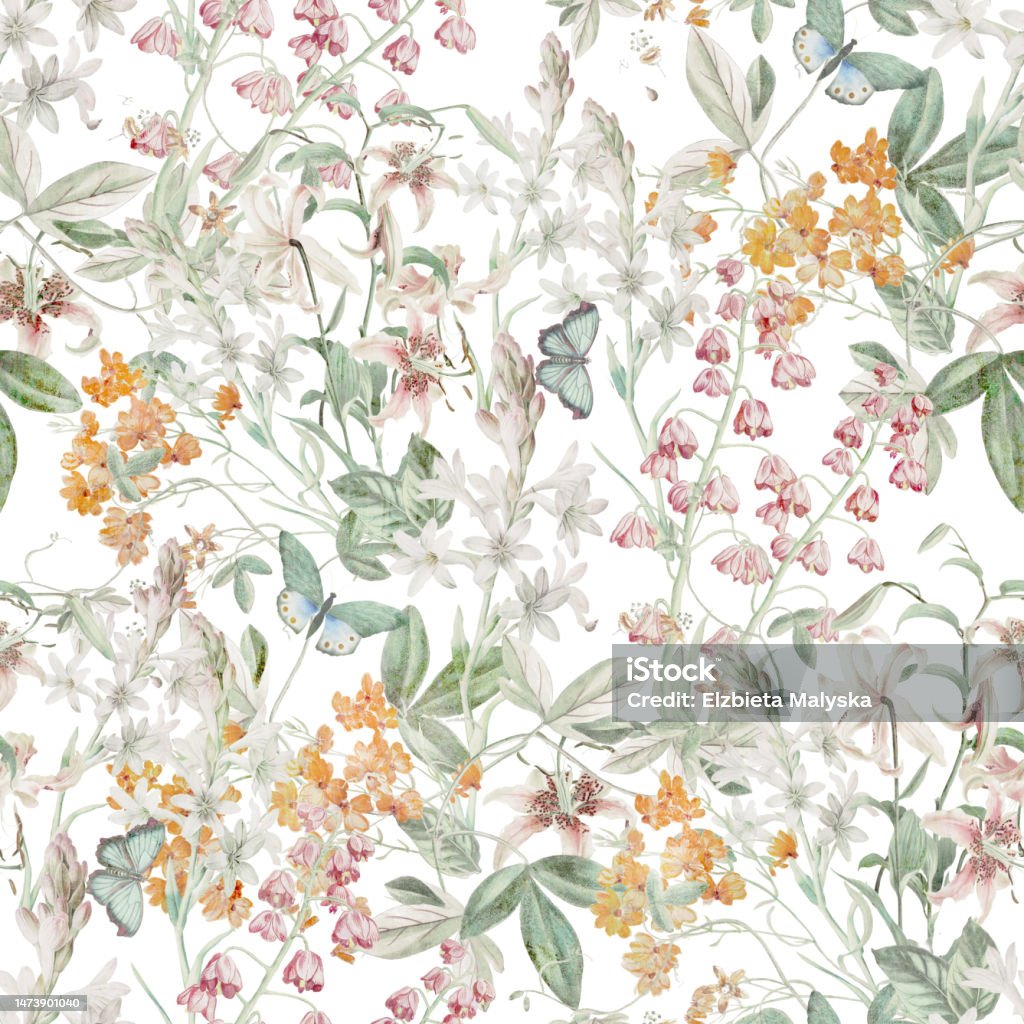 Subtle Spring Decorative Seamless Pattern Repeating Background Tileable ...