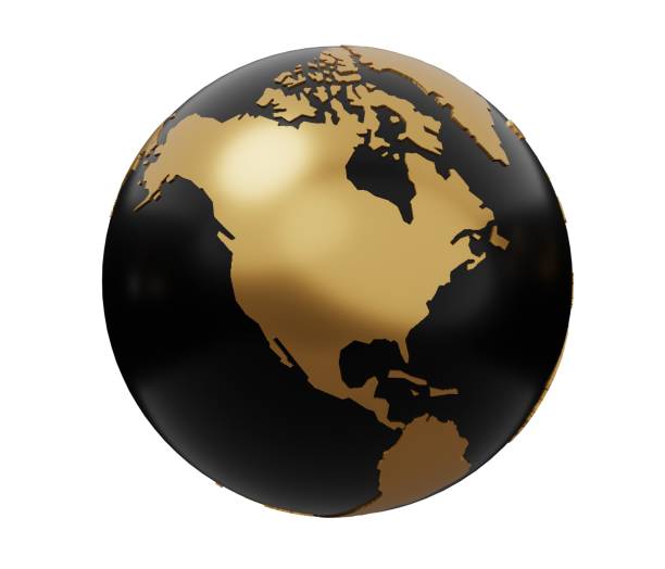 istock planet Earth gold 3d icon. 3d render minimal cartoon illustration 1473905324