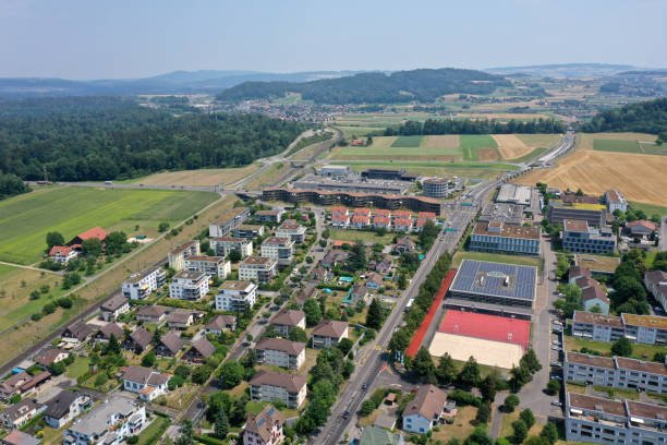 istock Lenzburg with modern buildings 1473906872