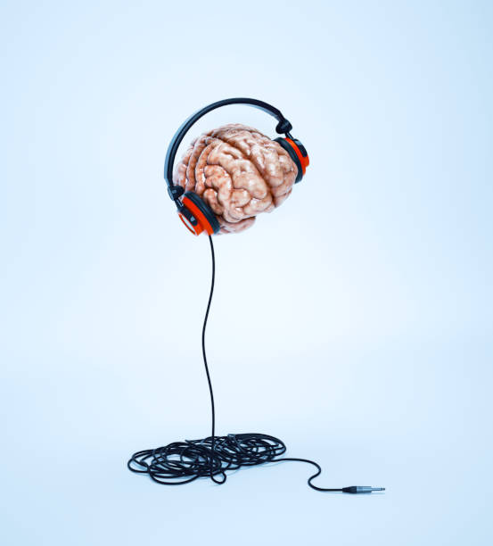 istock Human brain listens music. Creativity and happiness concept 1473907456