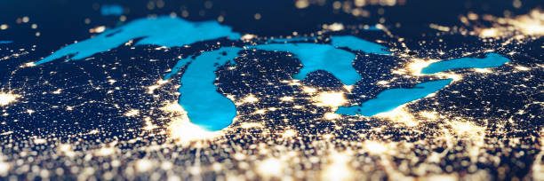 USA, Great Lakes tilt shift panorama