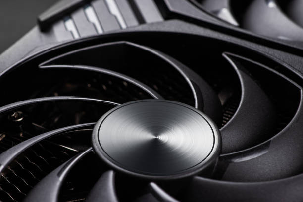istock Video graphics card coolers. Gpu background close up 1473908746