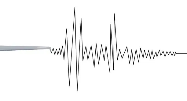 Vector illustration of Seismograph earthquake or polygraph test wave vector illustration