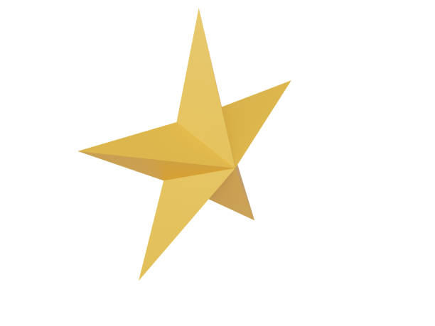 istock Golden volumetric star. 3d render. 1473924984