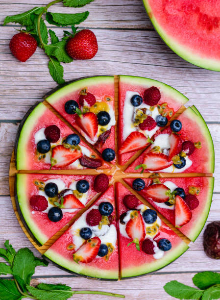 istock watermelon pizza with berries and yogurt 1473928322