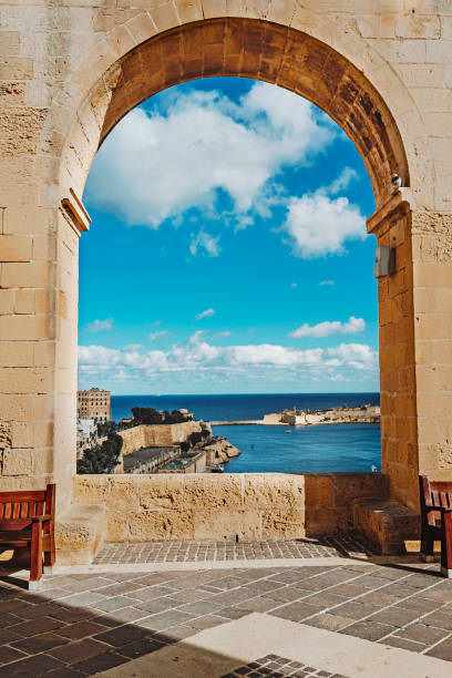 giardini barrakka nella valletta - fortezza immagine foto e immagini stock