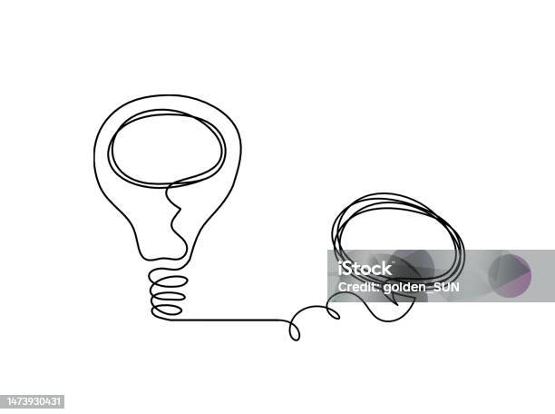 Comment With Bulb Abstract Light Bulb With Comment As Line Drawing On White Stock ...