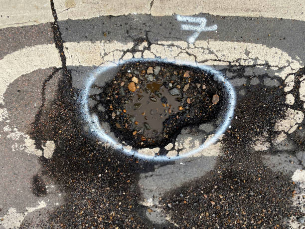 Pot hole in a road