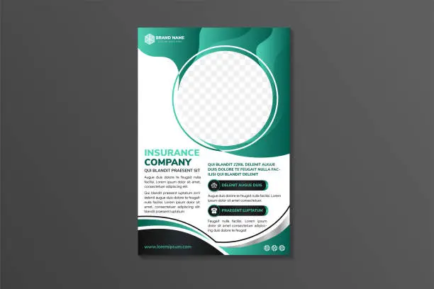 Vector illustration of insurance company flyer design template use vertical layout