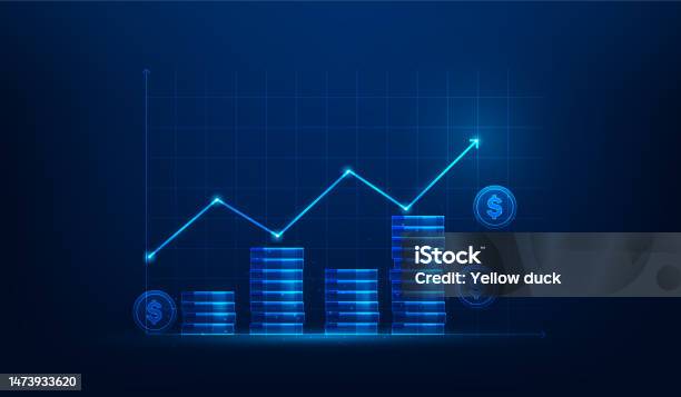 Stack Coin Bisnis Grafik Investasi Teknologi Pertumbuhan Grafik