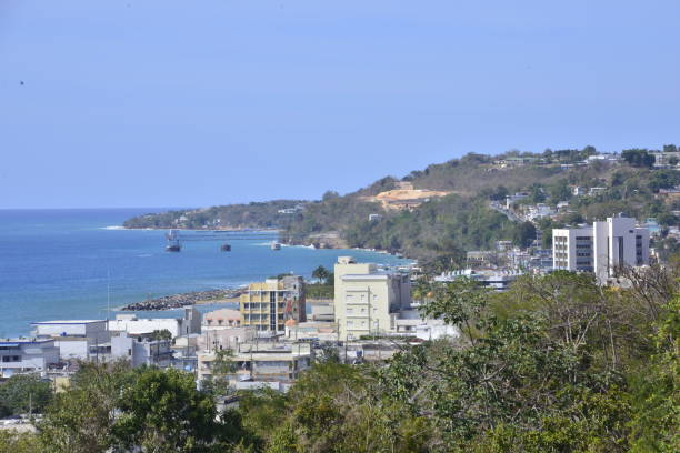 istock Small City Along Beautiful Coastline On Clear Day 1473936917