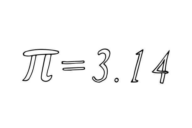 Hand drawn Pi simbol Hand drawn Pi simbol on white background, isolated vector illustration pi day stock illustrations