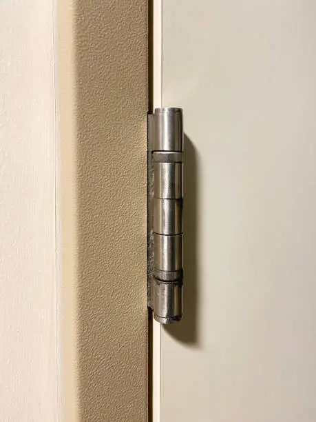 Close-up of door hinge