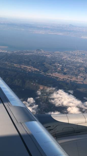 istock Window seat view - beautiful view from an airplane 1473947384