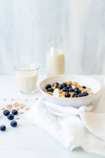 istock Spelt muesli with oat milk and curd cheese 1473956090