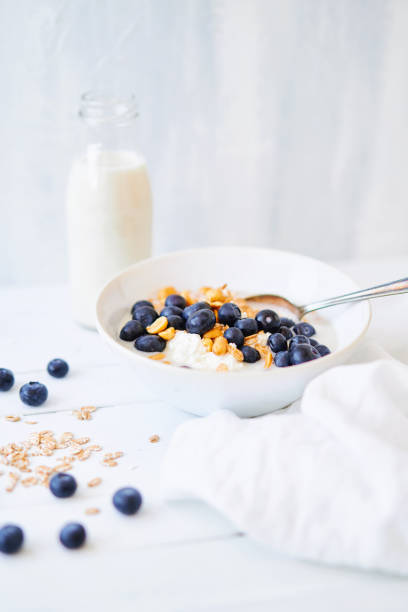 istock Spelt muesli with oat milk and curd cheese 1473956112