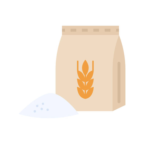 Flour pack icon. Bag of flour isolated on white background. vector art illustration