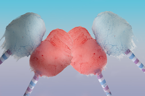 Cotton Candy on Vibrant Blue Background