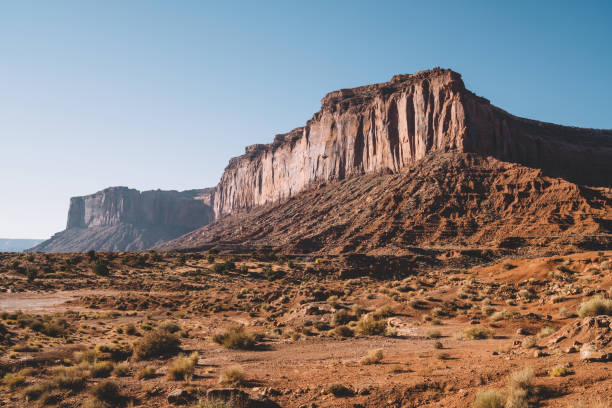 Free Stock Photo of Rocky mountain in a clear blue sky with dry desert ...