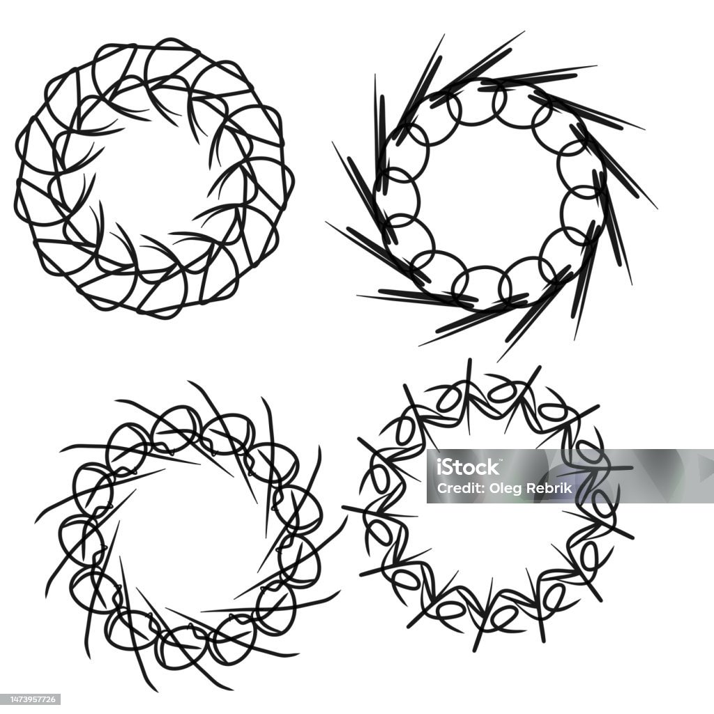 Circular Pattern Abstract Border Set Of Circular And Radial Abstract Design Elements Circular Pattern ...