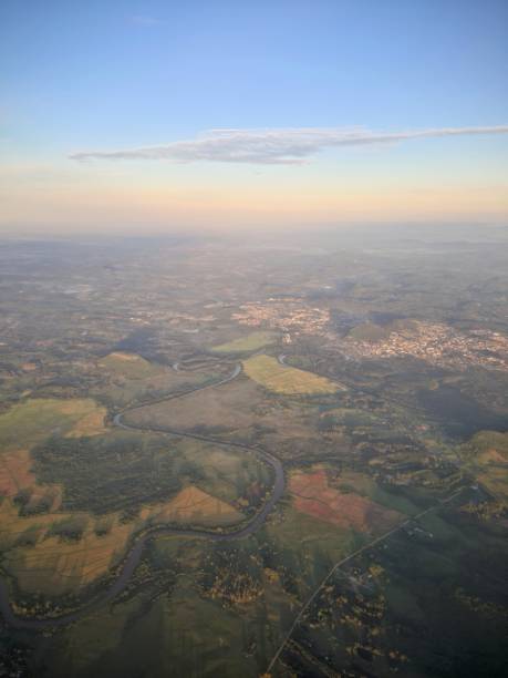 istock Aerial view from the airplane window 1473961429