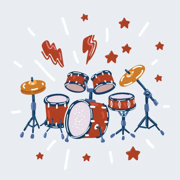 Vector illustration of Vector illustration of Set of drums