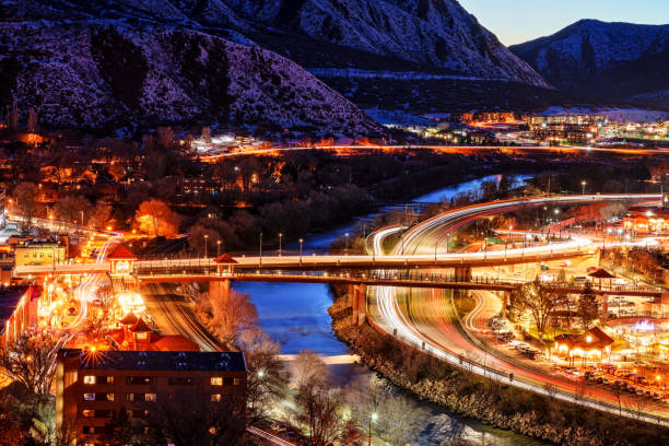 istock Glenwood Springs at Dusk with Colorado River View 1473965670