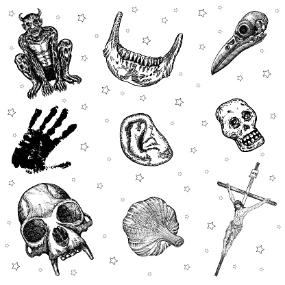 Occult Fact Occult Set Of Mystic Magic Elements Occultism With Esoteric And ...