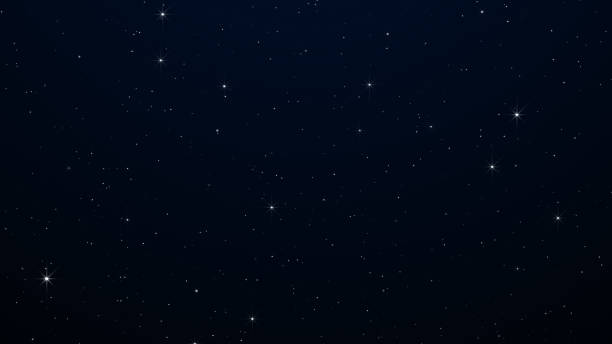 Night starry skies with twinkling or blinking stars background. Space backdrop