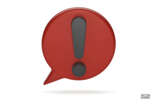 istock 3d Realistic brown round warning sign on white background. Hazard warning attention sign. Speech bubble with an exclamation mark. Comment icon. Danger, Alert, Dangerous icon. 3D Vector illustration. 1473978911