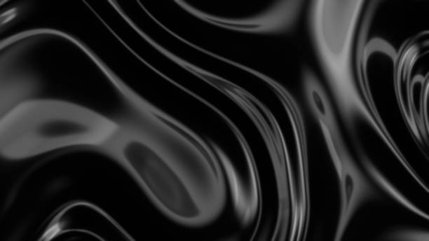 istock Smooth silk wavy black cloth. Abstract noise dark background. 1473979108