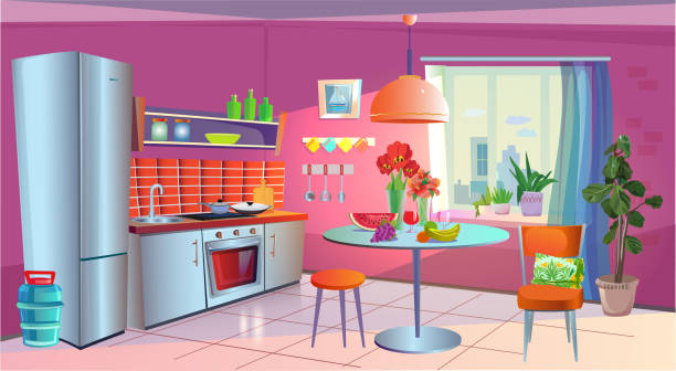 istock The interior of the kitchen-living room 1473981308