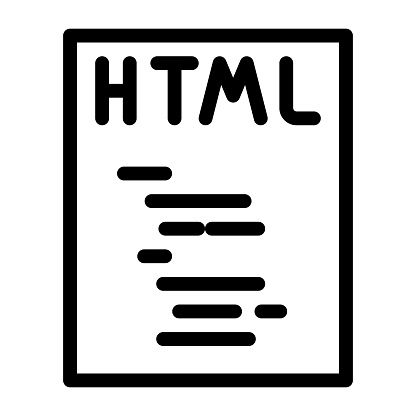 Html File Format Document Line Icon Vector Illustration Stock ...