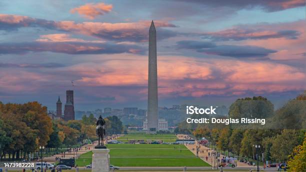 Washington Dc Sunset Stock Photo - Download Image Now - Washington DC, Smithsonian Institution, The Mall - Washington DC