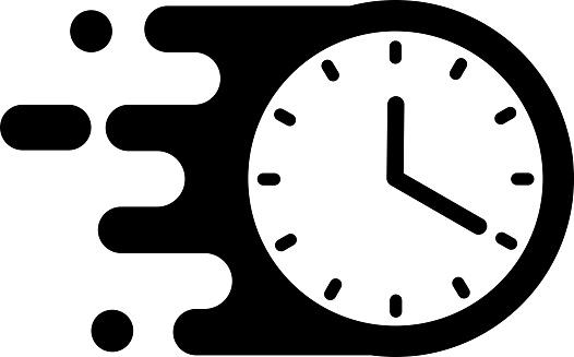fast speed quick time vector icon