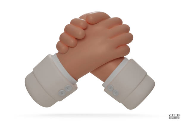 Hold one's hands cartoon icon design. Arm wrestling competition. White sleeve with Business handshake, shaking hands, successful deal, partners, Friendship, cooperation concept. 3D vector illustration. Hold one's hands cartoon icon design. Arm wrestling competition. White sleeve with Business handshake, shaking hands, successful deal, partners, Friendship, cooperation concept. 3D vector illustration. arm wrestling stock illustrations